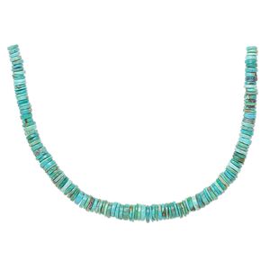 Turquoise 1pkg1, hand-cut heishi bead 8 inch graduated 4x1mm-8x4mm