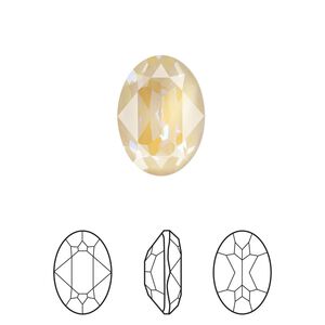 Fancy stone 1pk crystal ivory cream DeLite, Crystal Passions&reg; 14mm oval 4120