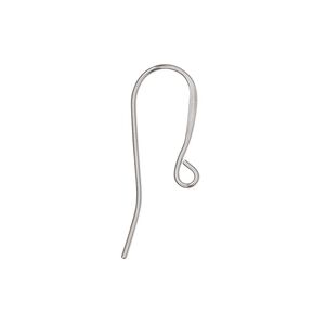 Ear wire fishhook 1pkg200, 17mm flat / open loop, 21 gauge stainless steel 100 pair