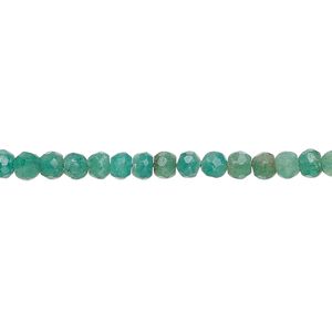 Quartz 1pkg1, hand-cut faceted round bead 12 inch 3-4mm