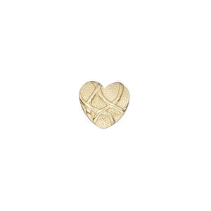 Bail, JBB Findings, ice-pick, brass, 10x9mm heart, 6mm grip length. Sold individually.