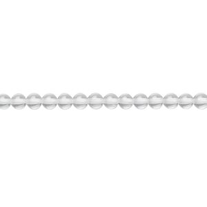 Quartz crystal 1pkg1, hand-cut round bead natural 15.5-16 inch 3mm