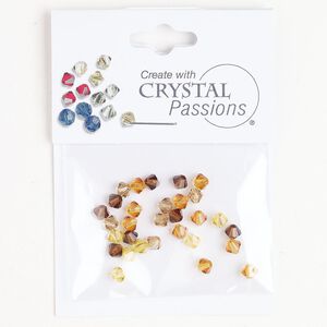 Bead mix 1pkg30 mixed colors Crystal Passions&reg; 4mm bicone