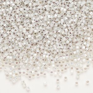 Seed bead, Delica&reg;, glass, pkg/7.5g, #11 round, translucent rainbow silver-lined opal (DB-0223).