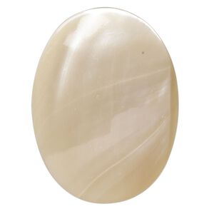 Cabochon, mother-of-pearl shell (natural), 40x30mm calibrated oval. Sold individually.