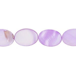 Mother-of-pearl shell 1pkg1, flat oval bead 15 inch purple 14x10mm