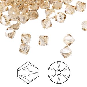Bead 24pk crystal golden shadow, Crystal Passions&reg; 6mm bicone 5328