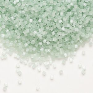 Seed bead, Delica&reg;, glass, pkg/7.5g, #11 round, opaque silk glass enamel mint green (DB-0828-1).
