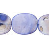 Mother-of-pearl shell 1pkg1, flat oval bead 15 inch light cobalt blue 23x19mm-24x19mm image number 0