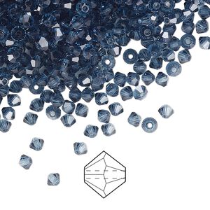 Bead 144pk Montana, Preciosa Czech crystal 3mm bicone