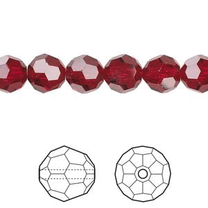 Bead 12pk Siam, Crystal Passions&reg; 8mm round 5000