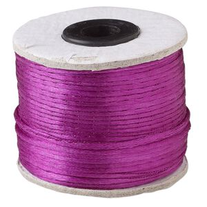 Cord, Satinique&trade;, satin, violet, 1mm. Sold per 200-foot spool.