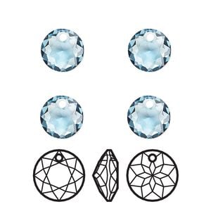 Drop 4pk aquamarine, Crystal Passions&reg; 8mm pendant classic cut 6430