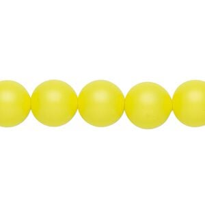 Pearl 25pk neon yellow, Crystal Passions&reg; 10mm round 5811