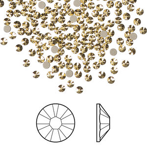 Flat back 1pkg1440 crystal aurum foil back, Swarovski&reg;, 2.1-2.3mm rose round SS7 2058
