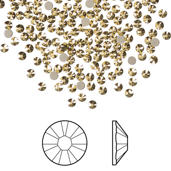 Flat back 1pkg1440 crystal aurum foil back, Swarovski&reg;, 2.1-2.3mm rose round SS7 2058 image number 0