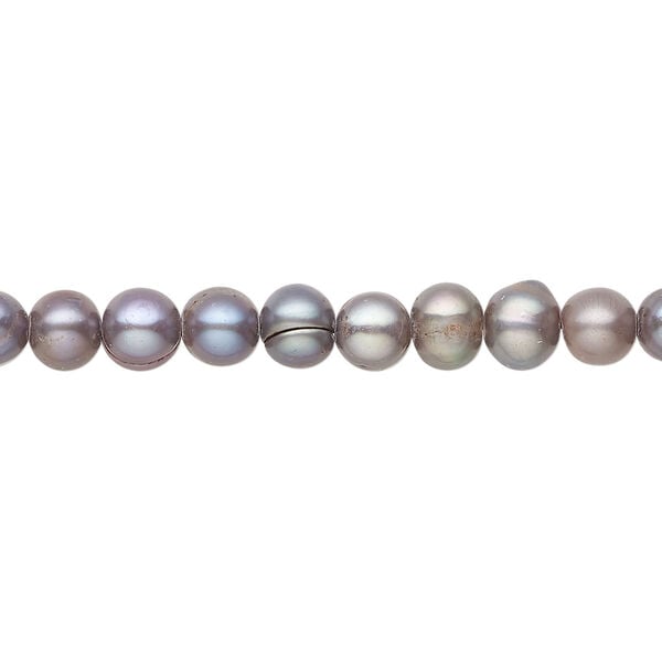 Freshwater pearl 1pkg1, semi-round, 15 inch lilac 5-6mm cultured image number 0