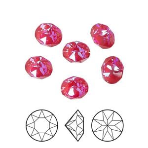 Chaton 6pk crystal royal red DeLite, Crystal Passions&reg; 8.16-8.41mm round SS39 1088
