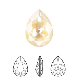 Fancy stone 1pk crystal ivory cream DeLite, Crystal Passions&reg; 18mm pear 4320