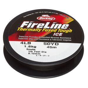 Thread, Berkley&reg; FireLine&reg;, high-modulus polyethylene, 8-fiber braid, smoke, 0.12mm diameter, 4-pound test. Sold per 50-yard spool.