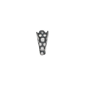 Bail, ice-pick, antiqued sterling silver, 13x6mm double-sided beaded, 10mm grip length. Sold individually.