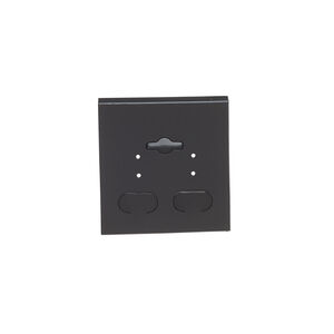 Earring card, PVC plastic, opaque black, 2x2 inch square, fits 2 pairs. Sold per pkg of 100.