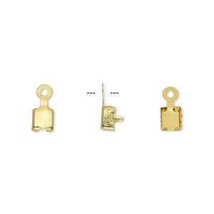 Cupchain connector 1pkg50 gold-finished, 4.5mm / fits 4mm cupchain, brass
