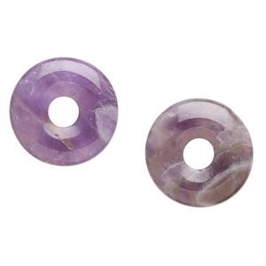 Amethyst 1pkg2, donut focal natural 15mm