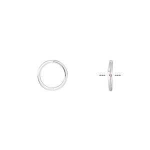 Jump ring 1pkg50 sterling silver, 9mm round / square wire, 20 gauge / 7.3mm inside diameter