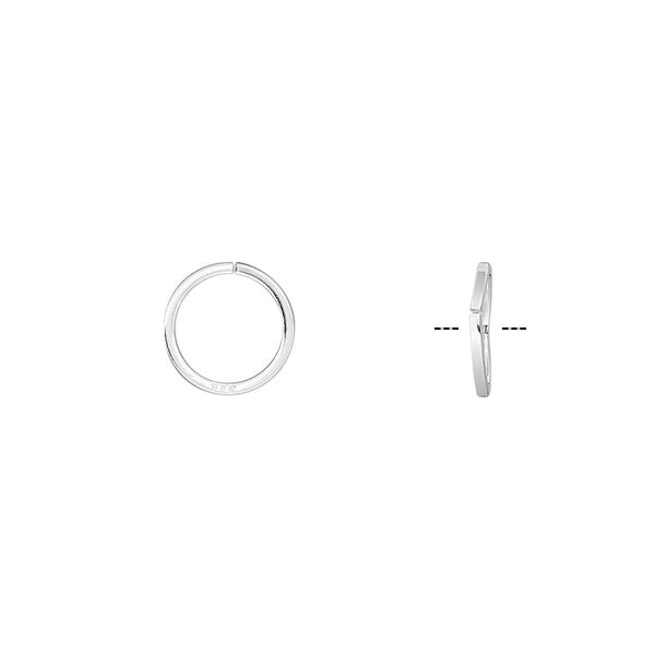 Jump ring 1pkg50 sterling silver, 9mm round / square wire, 20 gauge / 7.3mm inside diameter image number 0