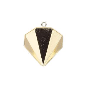 Drop, Almost Instant Jewelry&reg;, gold-plated brass, 20mm with 18mm tilted chaton setting (4928/C). Sold individually.