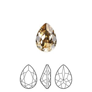 Fancy stone 144pk light Colorado topaz foil back, Preciosa MAXIMA Czech crystal rhinestone 14x10mm pear