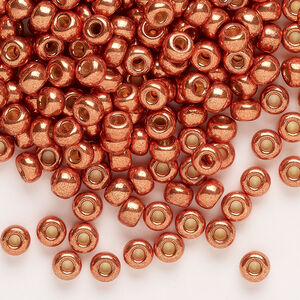 Seed bead, Miyuki 1pkg250g glass, #6 rocaille, Duracoat&reg; opaque galvanized pink blush (DB-1837)