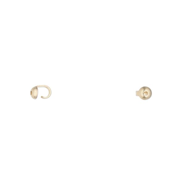 Bead tip standard 1pkg10 14Kt gold-filled, 5x3mm / open loop / 0.039 inch inside diameter, Hot Tips&reg; image number 0
