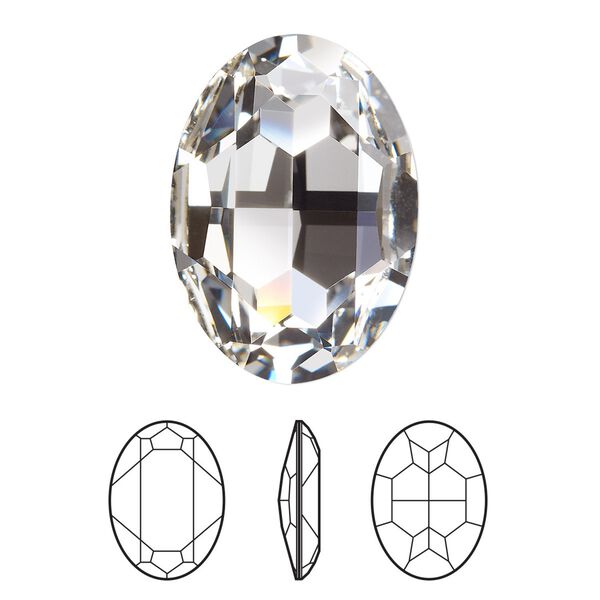 Fancy stone 24pk crystal foil back, Swarovski&reg; 30x22mm oval 4127 image number 0