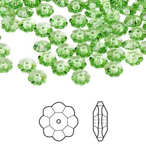 Margarita flower 720pk peridot, Swarovski&reg; 6x2mm 3700