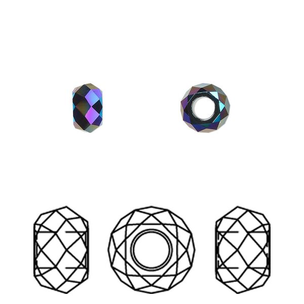Bead 288pk jet shimmer 2X, Swarovski&reg; 6x3.75mm briolette XL hole 5042 image number 0