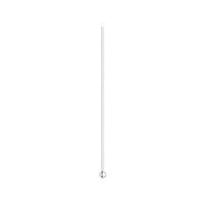 Head pin 1pkg10 sterling silver, 1.25 inch / 1.5mm ball tip, 24 gauge