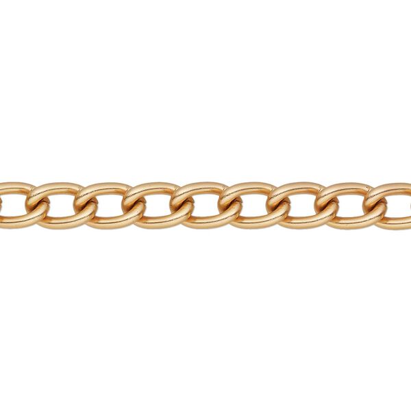 Chain 1pkg1 curb, 5mm, aluminum / anodized copper 5 foot unfinished image number 0