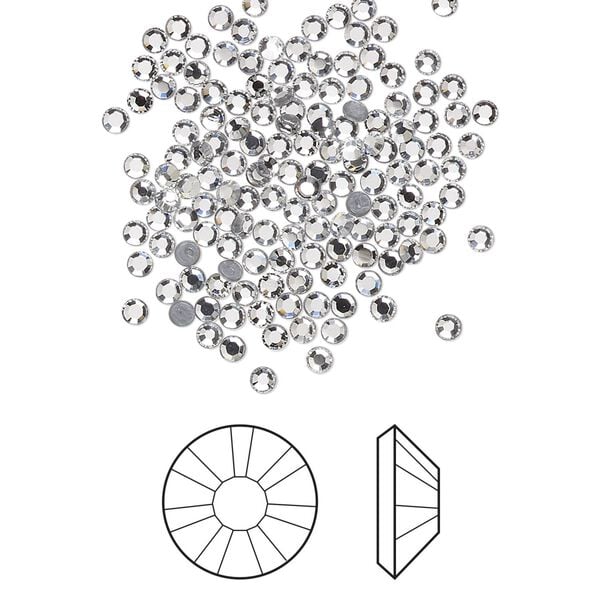 Flat back 1440pk crystal foil back, Swarovski&reg; hotfix 1.9-2.1mm rose round SS6 2038HF image number 0