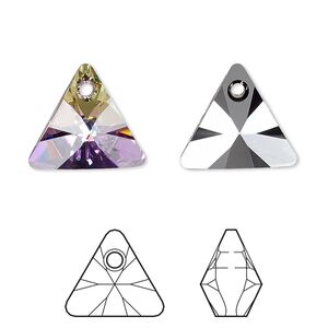 Drop 6pk crystal vitrail light P, Crystal Passions&reg; 16mm pendant mini triangle 6628