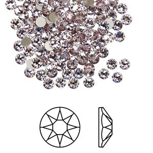 Flat back 1440pk light amethyst foil back, Swarovski&reg; 3-3.2mm rose round SS12 2088