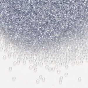 Seed bead, Miyuki, glass, pkg/35g, #15 rocaille, translucent luster shadow crystal (RR-174).