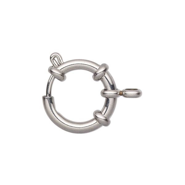 Springring 1pkg1, 18mm, stainless steel clasp 1-strand image number 0