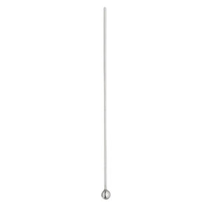 Head pin 1pkg2 Argentium&reg; silver, 1.5 inch / 2mm ball tip, 24 gauge