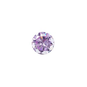 Drop, cubic zirconia, lavender, 12mm hand-faceted round, Mohs hardness 8-1/2. Sold per pkg of 4.