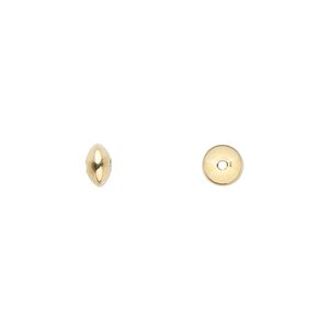 Bead 1pkg10 14Kt gold, 5.5x3mm saucer