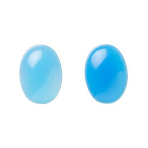 Blue agate 1pkg2, calibrated oval cab 18x13mm