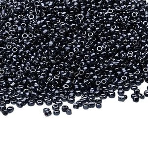 Seed bead, Ming Tree&trade;, glass, pkg/1 pound, #11 round, opaque luster black.