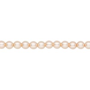 Pearl 600pk peach, Preciosa Czech crystal 4mm round